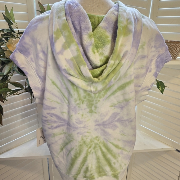 Elle Grey Lime Green Tie Dye Hoodie XL 1356 - Picture 5 of 8